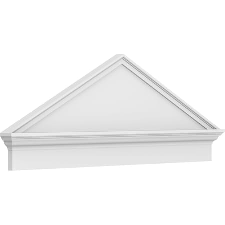 Ekena Millwork Peaked Cap Smooth Architectural PVC Combination Pediment, 50"W x 19-3/8"H x 2-3/4"P (Pitch 6/12) PEDPC050X195PKC00